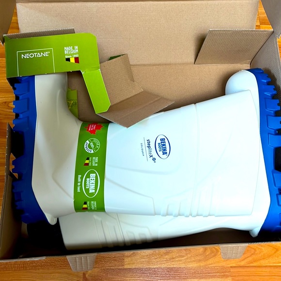 NWT | Bekina Neotane CSA Protective Boots | White/Blue Tread - Picture 2 of 11